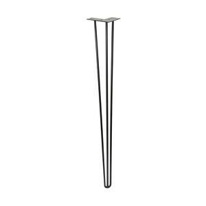 WAGNER Möbelbein HAIRPIN LEG Retro - 12 x 12 x 86 cm, Stahl, schwarz, Bein schräg & Anschraubplatte - 12828601