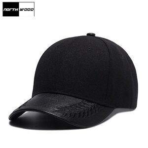 Northwood Hochwertige, Solide Schwarze Baseballkappe Für Herren, Pu-Visier, Coole Snapback-Mütze, Hip-Hop-Trucker-Dad-Cap