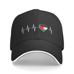 91440605mac2a9px9k Palästinensische Herzschlag-Baseballkappe Für Erwachsene, I Love Palästina, Landesflagge, Herz, Familie, Verstellbare Papa-Mütze Für Unisex-Frauen, Hip-Hop