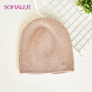 Somaler Wintermütze Für Damen, Einfache Strickmütze Für Mädchen, Warme Wolle, Unisex, Gestreift, Modisch, Outdoor, Sport, Hip-Hop, Lässige Mützen