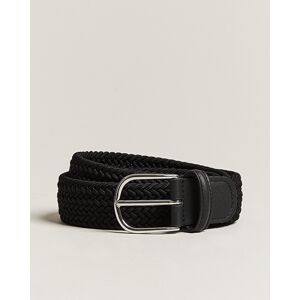 Anderson's Stretch Woven 3,5 cm Belt Black