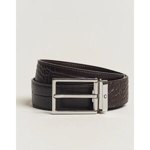 Montblanc Square Buckle Alligator Printed 35mm Leather Belt Brown