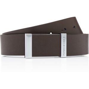 Porsche Design P´1810 Business Belt Leather Buckle 35 - dark brown, brushed chrome - 85 cm dark brown, brushed chrome 85 cm unisex