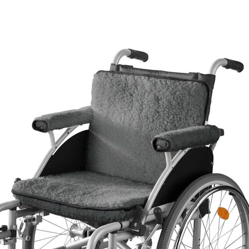 K&N Schurwolle Rollstuhlauflage-Set, 3-teilig, Schurwolle schwarz