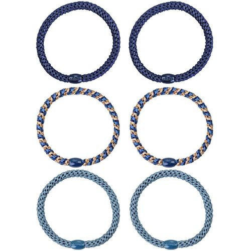 Kknekki Gummibänder – 6er-Pack – Slim – Blau – One Size – Kknekki Haarschmuck