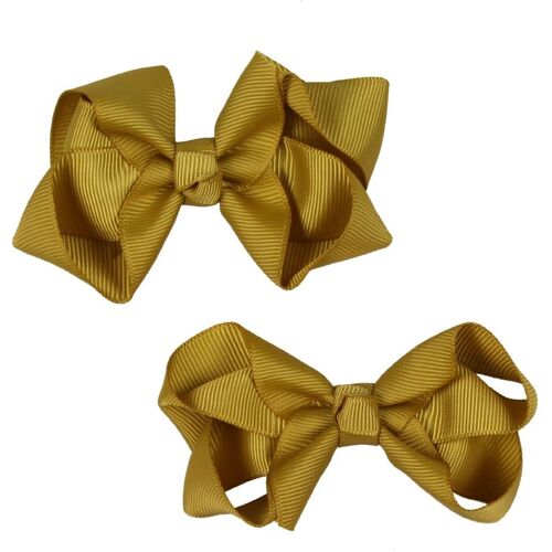 Bows By Stær Haarschleife – 2er-Pack – 8 cm – Dijon – One Size – Bows By Stær Haarschmuck