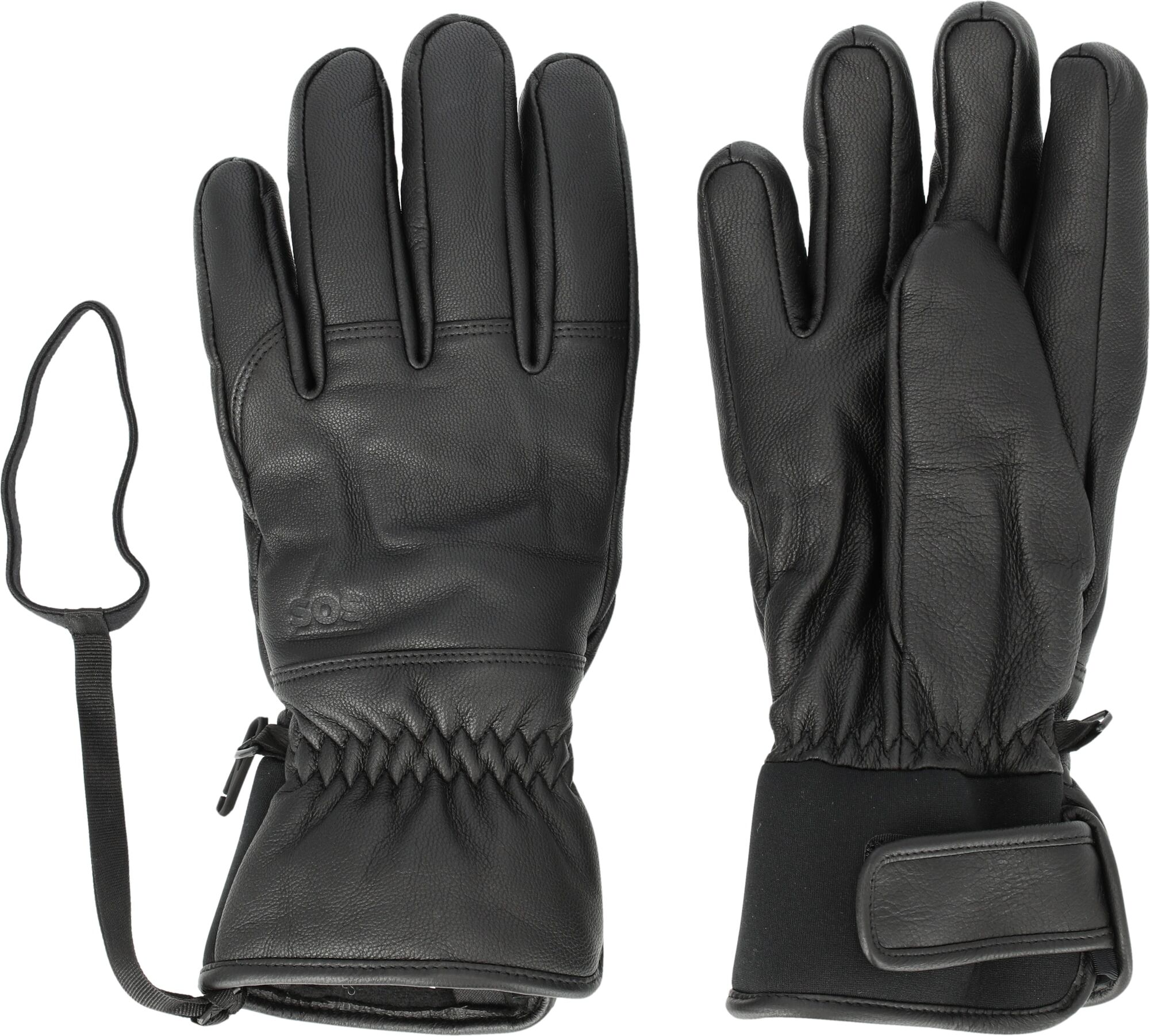 Skihandschuhe SOS "Stoneham" Gr. 9, schwarz (schwarz, grau) Damen Handschuhe Sporthandschuhe mit Primaloft-Futter