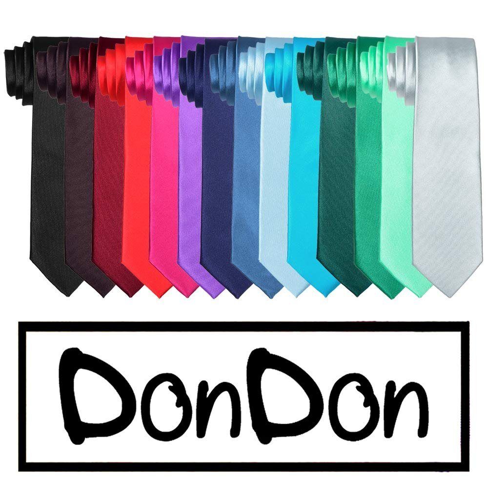 DonDon Krawatte »Krawatte 7 cm breit« (1-St) zeitlos klassischer Schnitt, Seidenlook, für Büro oder festliche Veranstaltungen, braun