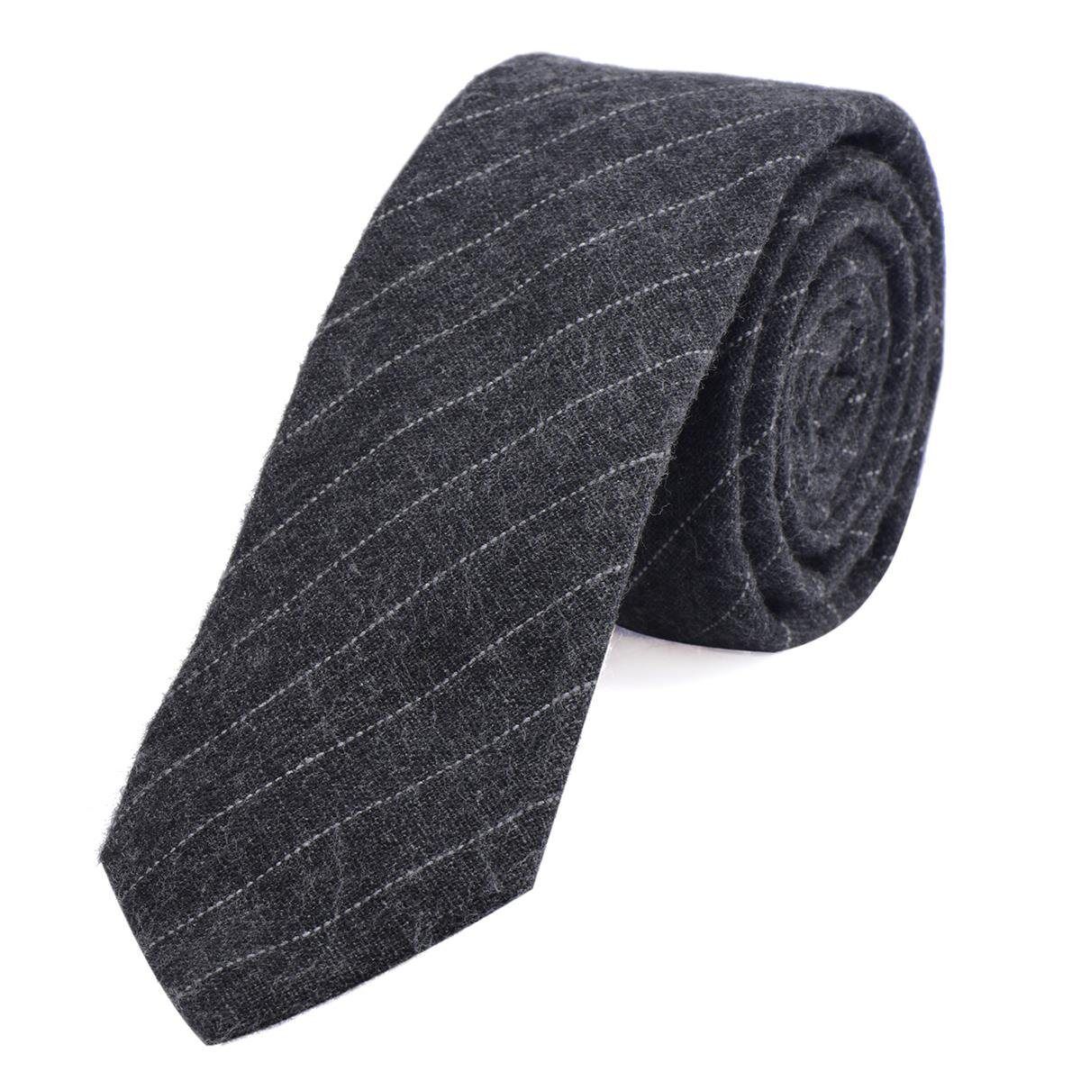 DonDon Krawatte »Herren Krawatte 6 cm mit Karos oder Streifen« (1-St) Baumwolle, kariert oder gestreift, für Büro oder festliche Veranstaltungen, dunkelgrau gestreift