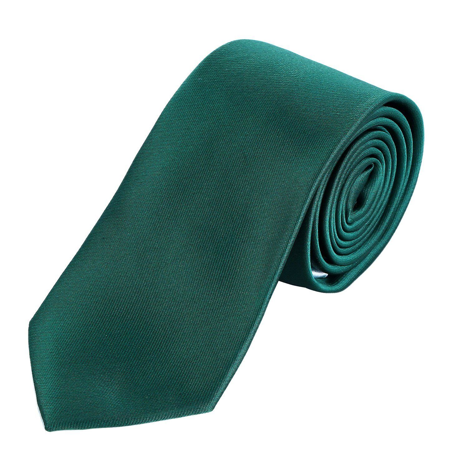 DonDon Krawatte »Krawatte 7 cm breit« (1-St) zeitlos klassischer Schnitt, Seidenlook, für Büro oder festliche Veranstaltungen, dunkelgrün