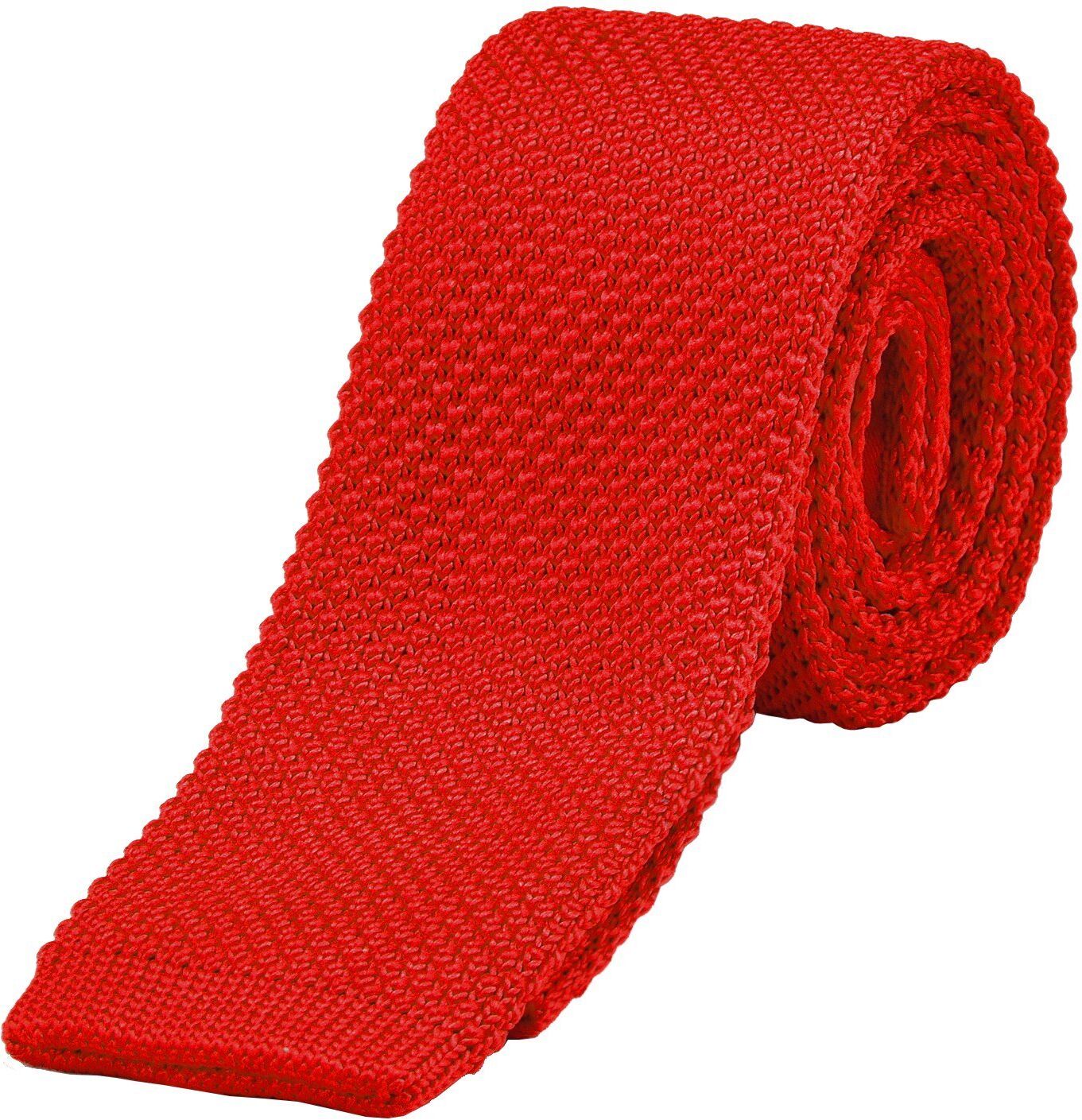 DonDon Krawatte »schmale Krawatte 5 cm Wollkrawatte« (1-St) Strickkrawatte, Retro-Look, für Büro oder festliche Veranstaltungen, rot