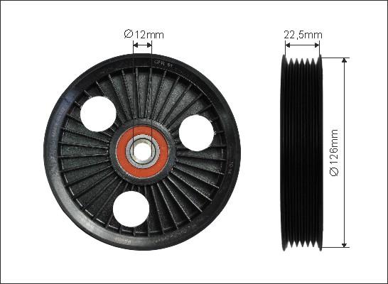 Caffaro Deflection/guide Pulley, V-Ribbed Belt 105-00