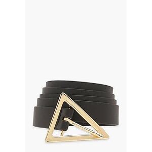 Triangle Buckle Belt In Black Faux Leather  black ONE SIZE Female