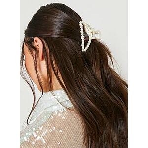 Pearl Round Hair Clip  white ONE SIZE Female