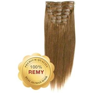 Fashiongirl Remy Clip-on Extensions #12 Lysebrun 40 cm