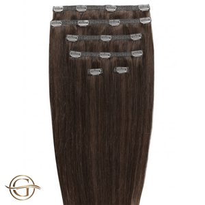 Gold24 Clip on hair extensions 4# brown - 60 cm