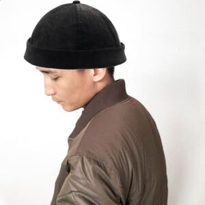 My Store A16 Fall and Winter Corduroy Short Retro Beanie for Men and Women, Size:One Size(Black)