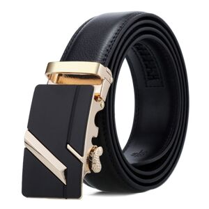 Dandali Casual Men Automatic Buckle Belt Business Soft Leather Pants Band, Length (cm): One Size 110-125cm(ZD-5)