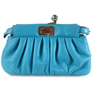 Pre-owned Fendi Leather Peekaboo Click Blue