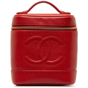 Pre-owned Chanel CC Caviar Vanity Case Red