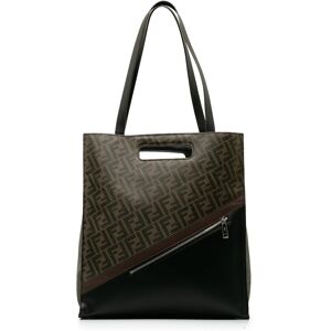 Pre-owned Fendi 1974 Zucca Shopping Tote Brown