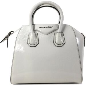 Pre-owned Givenchy Mini Patent Antigona Satchel White