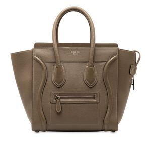 Pre-owned Celine Micro Luggage Tote Brown
