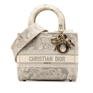 Christian Dior Pre-owned Dior Medium Toile de Jouy Lady D-Lite Gray