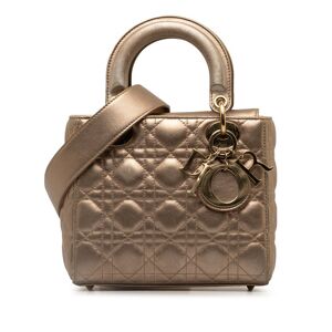 Christian Dior Pre-owned Dior Small Lambskin Cannage My ABCDior Lady Dior Gold