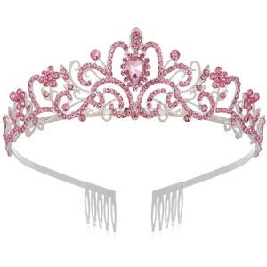 Shoppo Marte G2888 Crystal Diamond Wedding Party Braided Hair Crown Show Headband, Color: Pink