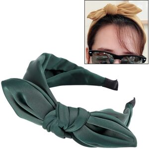 Shoppo Marte Rabbit Ears Cloth Bow Headband Girls Hair Hoop Bands Accessories(Dark green)