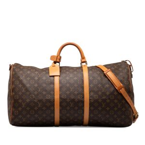 Pre-owned Louis Vuitton Monogram Keepall Bandouliere 60 Brown