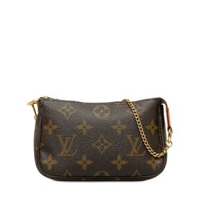 Pre-owned Louis Vuitton Monogram Mini Pochette Accessoires Brown