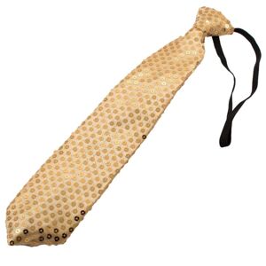 Sassier Tie Gold Blinkende LED - Sjovt slips, pailletter - Rhinsten Tie Pailletter Design - Let at bruge