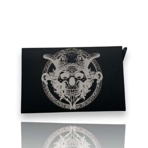 b behover. Minimalist black skull credit card holder - durable and trendy card wallet for important cards