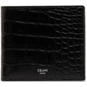 Pre-owned Celine Embossed Leather Bifold Wallet Black