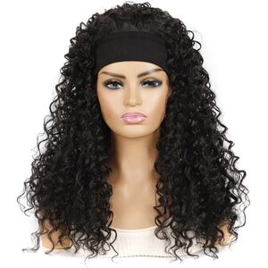 Shoppo Marte Hairband Wig Headgear Volume Chemical Fiber Wig Headgear, Color Classification: Black Hair Band 1B#O