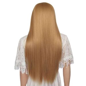 Shoppo Marte Female Mid-length Straight Hair Golden Rose Mesh Synthetic Wig