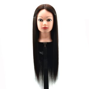 Shoppo Marte Practice Disc Hair Braided Mannequin Head Wig Styling Trimming Head Model(Black)