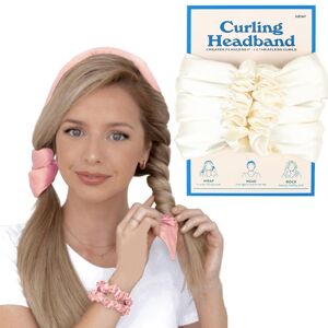 shopnbutik Physical Force Shaping Curly Hair Heatless Hair Curler Hair Band( Milk White)