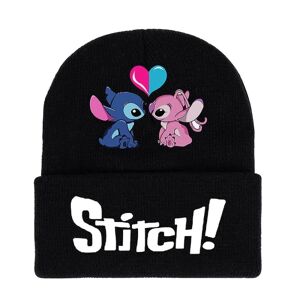 Unisex Lilo Stitch tegneseriefigur trykt strikket beanie hat vinter varm ski cap gave C