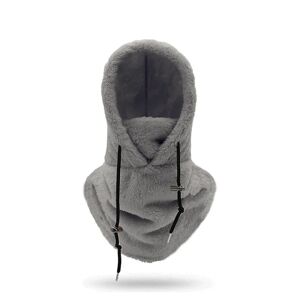 Sherpa Hood Skimaske Vinter Balaclava Koldt Vejr Vindtæt Justerbar Varm Vinter Hood Cover Hat Cap Tørklæde Grey