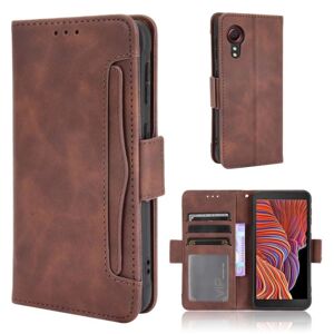 Generic Modern-styled Læder Pung Etui til Samsung Galaxy Xcover 5 - Brun Brown