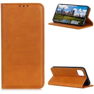 Generic iPhone 12 Mini flip etui i ægte læder med pung – Brun Brown