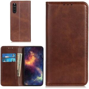 Generic Wallet-style ægte Læder Flipcase til Sony Xperia 10 III - Kaffe Brown