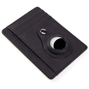 Generic AirTags Cowhide genuine leather card holder - Black Black