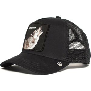 Udsalg Dyrebaseballkasket Solbeskyttelse Mesh Broderet Trucker Hat Lone wolf Black