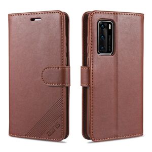 Yazunshi Stilfuldt pung etui - Huawei P40 Brun