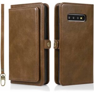 Zleep Samsung Galaxy S10 - Kraftig Smart Wallet-etui Brun