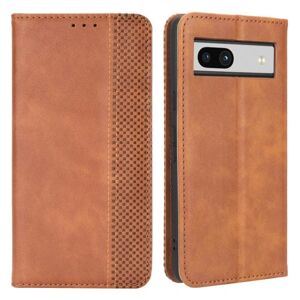 MTK Google Pixel 7a Stand Telefontaske Fuld Beskyttelse Pung Cover - Brown